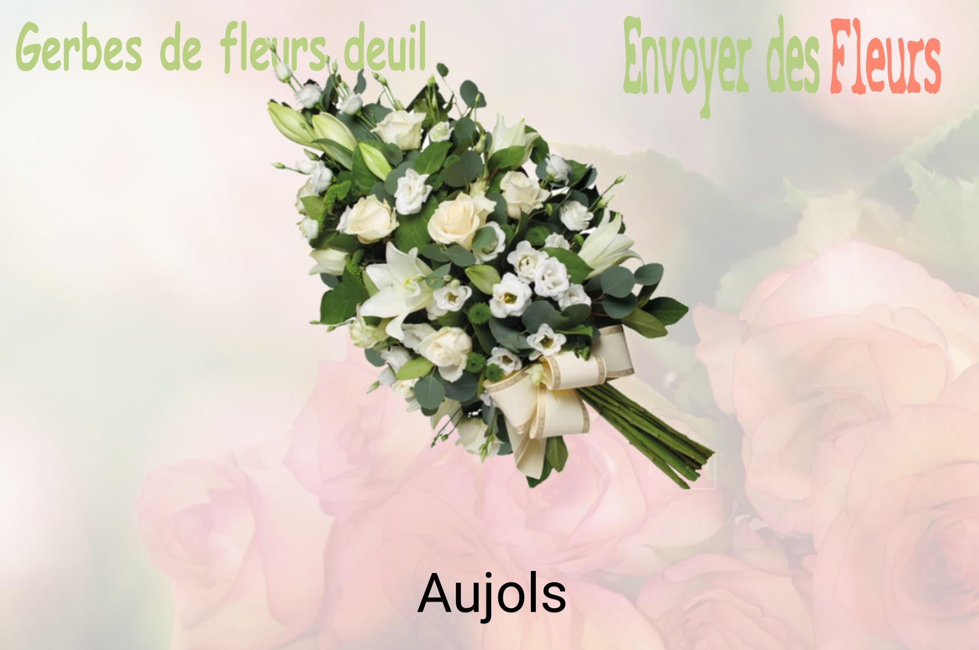 Gerbe de fleurs de deuil livrée à Aujols